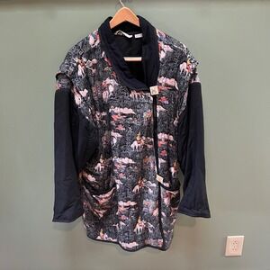 Vintage State Line Western Cowboy Horse Print Kimono Jacket Women's